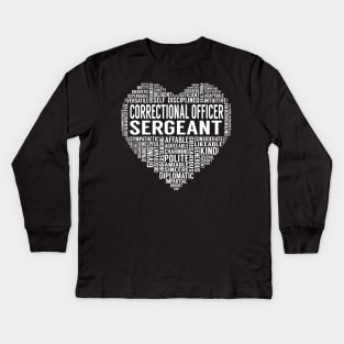 Correctional Officer Sergeant Heart Kids Long Sleeve T-Shirt